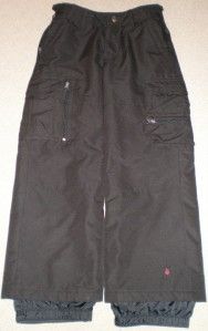 Kemper Boys Cargo Style Ski Snow Pants Size 10 Black