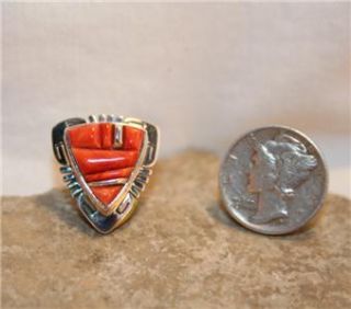 Navajo Orange Spiny Oyster Sterling Silver Arrow Earrings Pendant Set