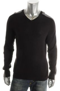 Kenneth Cole New Give Me A V Black Contrast Trim Pullover Sweater M