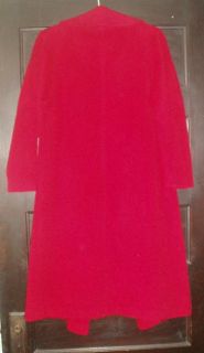 vintage 100% Cashmere 1960s RED WRAP COAT mad men couture mid 20th