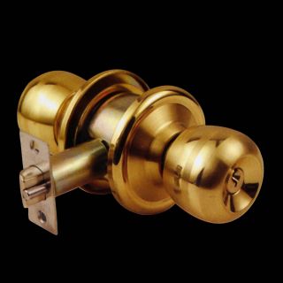 Brass Deadbolt Lock Keyed Entry Door Knob 3 Keys BB