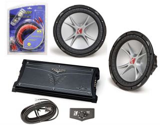KICKER STEREO SUBWOOFER PACKAGE INCLUDES (2) CVR12 DUAL 2 OHM & ZX1000