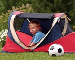 Kidco Peapod Plus Indoor Outdoor Travel Bed Red Inflatable Air