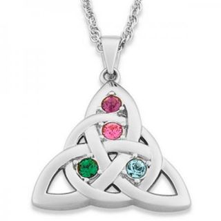 Celtic Knot Mothers Family Birthstone Necklace Up to 5 Stones