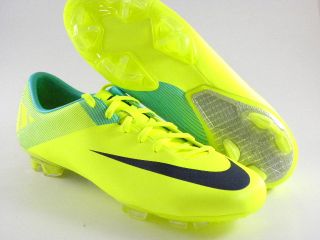 II FG Volt Neon Green Black Soccer Cleats Boots Men Shoes