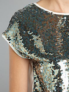 True Decadence Sequin cropped tee Blue   