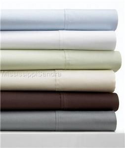 Kingston Linens Queen Sheet Set Solid Blue 500TC AQ Textiles Cotton