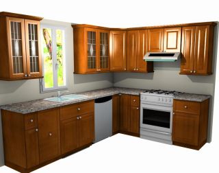Cherry Kitchen Cabinets with Granite Counter Top Custom Build as per