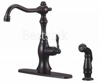Single Handle Kitchen Faucet Separate Pull Out Sprayer Head Oil Rubbed