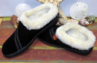 NIB Clarks Kimberly Womens Slippers Clogs Shoe Black Suede Indoor