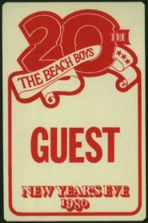 Beach Boys 1980 Unused Backstage Pass Party Invitation