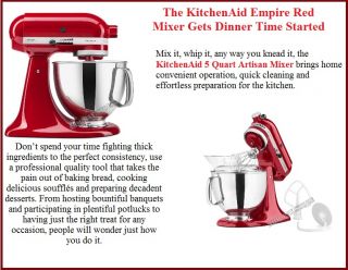 KitchenAid Artisan Series Stand Mixer 5 Quart KSM150PSER Empire Red