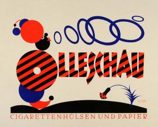 1931 Julius Klinger Lithograph Mini Poster Ad Olleschau Cigarette