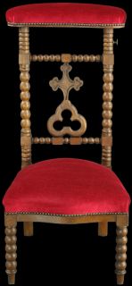 Antique French Prayer Chair Prie Dieu Kneeler Cross