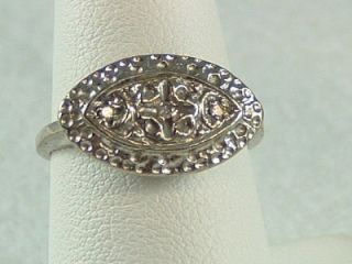 Kohinoor 10K Gold Diamond Edwardian Art Deco White Gold Ring 2 7gr