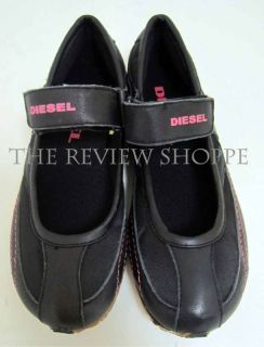 Diesel Konawa Womens Velcro Sneakers Black Camelia Rose 6 $70
