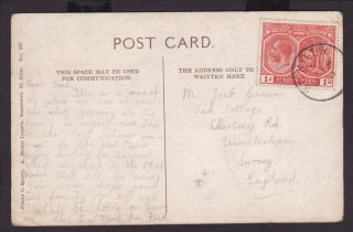 St Kitts West Indies Brimstone Hill 1935 Postcard KGV 1D Stamp to