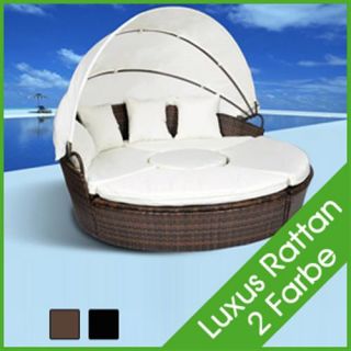 Sonnenliege Lounge Bett Relaxinsel Korb Garten Möbel Garnitur