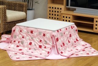 Japanese Casual Kotatsu Square Futon Set Plano Pink EMS