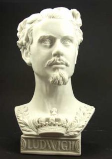 Skulptur Büste König Ludwig II Bayern Figur Alabaster