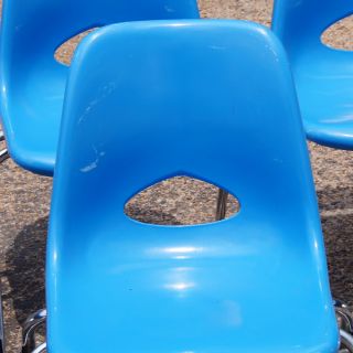 Vintage Krueger Blue Fiberglass Small Side Stacking Chair Price