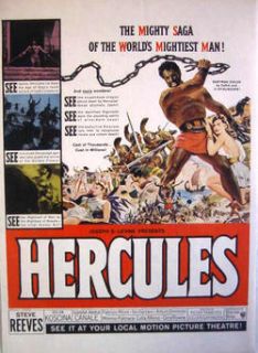 1959 Hercules Steve Reeves Sylva Koscina Movie Ad