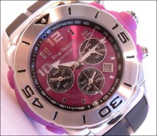 Mens Krug Baumen Kingston Purple Tachymeter Chronograph Sports Watch