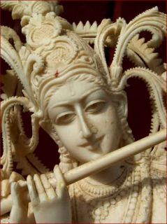 Indian Krishna Goddess Figure Goddess Carved Ox Bone 1925