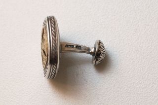 New Konstantino Mens Square Silver and 18K Gold Cuff Links $910