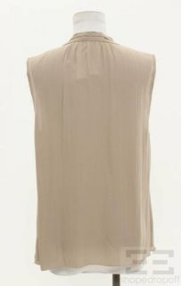Agence Dusty Rose Silk Ruffle Front Sleeveless Top Size 8 New