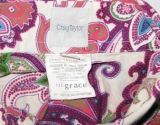 Craig Taylor Fitted Cotton Blouse Grace Fit Pico de Gallo Pattern
