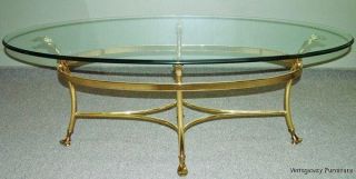 6066 Labarge Brass Glass Cocktail Coffee Table Hollywood Regency