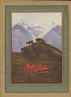 1913 Suchard MILKA Chocolate French Ad Alps