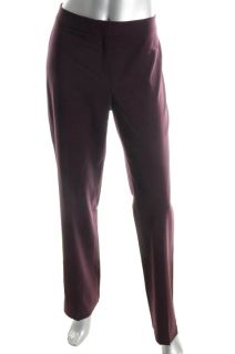 Lafayette 148 New Barrow Purple Wool Flat Front Dress Pants Trousers 0