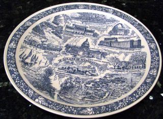 Wisconsin 1940s Vernon Kilns Pottery Ultra Blue Plate