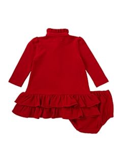 Polo Ralph Lauren Girl`s long sleeved frill polo dress Red   House of Fraser