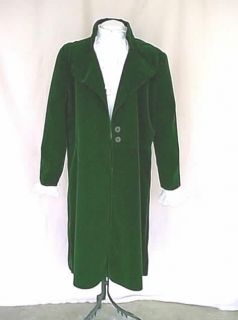 Victorian St Patricks Day Green Velvet Frock Coat Sz L or M