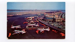 New York NY Postcard LaGuardia Airport AA American Airlines Aviation