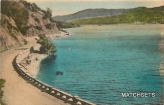 Colored divided postcard of CLEAR LAKE AND UKIAH TAHOE HIGHWAY LAKE