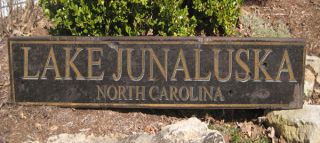 Lake Junaluska North Carolina Rustic Hand Crafted Wooden Sign