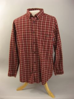 New Mens Woolrich Lafley Run Shirt Ruby Country Plaid Long Sleeve Red