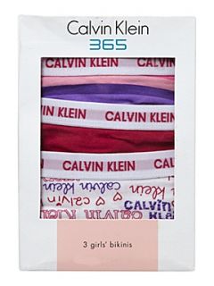 Calvin Klein Girl`s 3 pack assorted briefs Fuchsia   