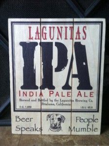 Lagunitas IPA India Pale Ale Beer Wood Bar Pub Sign New Look