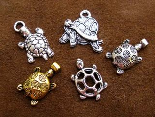 Tortoise Pendant Silver Turtle Vintage Jewelry Lot NR