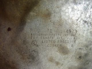 Presto Model 7B 4973 Pressure Cooker Canner Extra Large 16 Qt