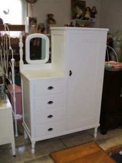 wardrobe with mirror white item has 4 drawers and a large door