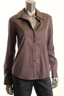Theory New Larissa Purple Impeccable Button Down Top Shirt Blouse M