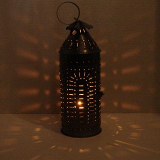 Pierced Primitive Paul Revere Style Punched Tin Lantern