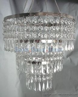 Hand Hooked Acrylic Crystal Droplet Chandelier Wedding Event Decor