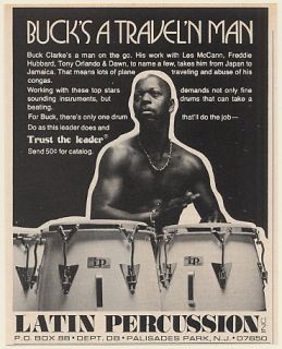 1976 Buck Clarke Latin Percussion Congas Drums Photo Print Ad